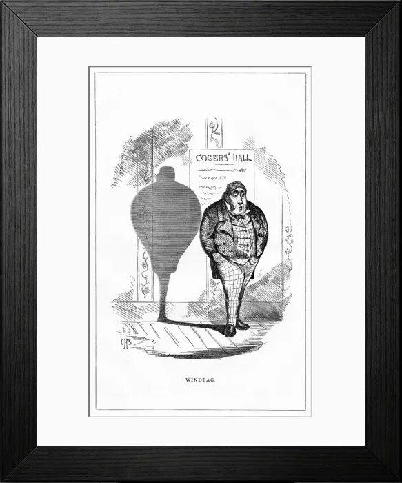 Framed Print : Shadow drawing. C. H. Bennett, Windbag Framed Print : Shadow drawing. C. H. Bennett, Windbag