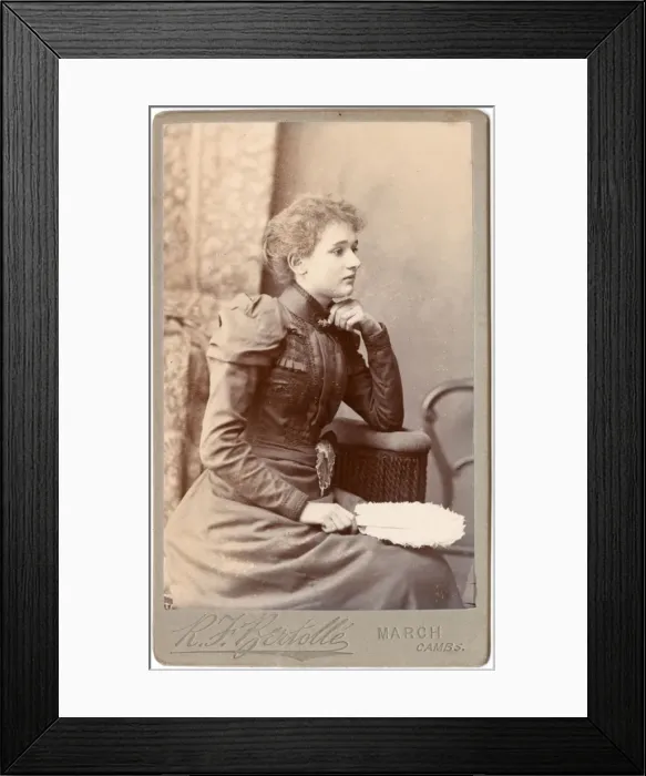 Framed Print : Young Victorian woman in stylish dress Framed Print : Young Victorian woman in stylish dress