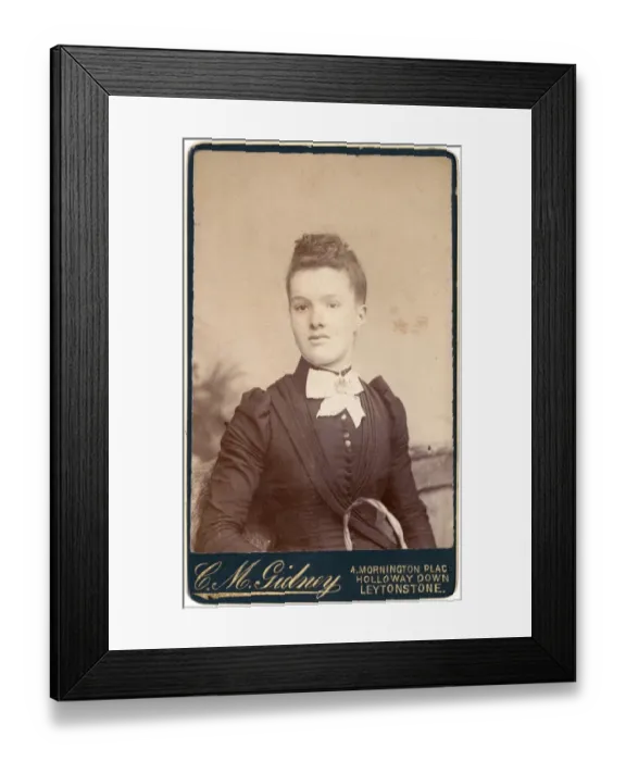 Framed Print : Young Victorian woman in a dark dress Framed Print : Young Victorian woman in a dark dress
