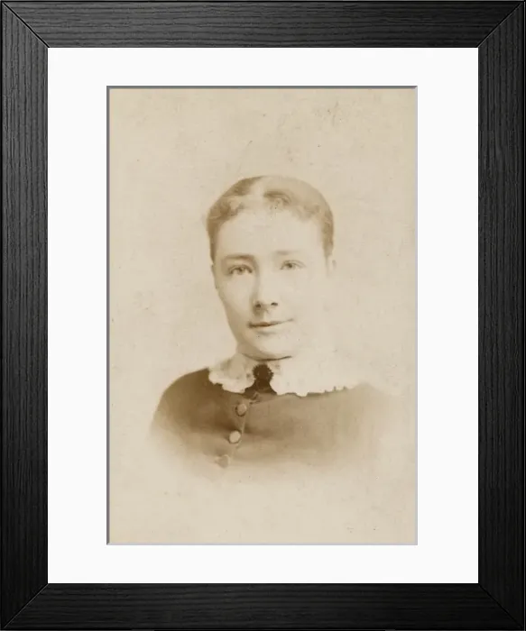 Framed Print : Young woman in head and shoulders photograph Framed Print : Young woman in head and shoulders photograph