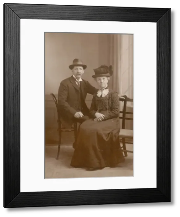 Framed Print : Elderly Edwardian couple Framed Print : Elderly Edwardian couple
