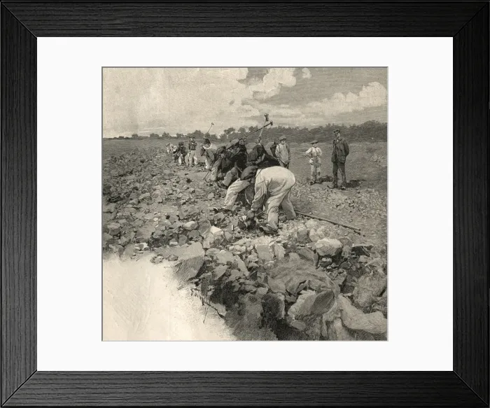 Framed Print : Boys breaking stones in quarry, Mettray Colony, France Framed Print : Boys breaking stones in quarry, Mettray Colony, France