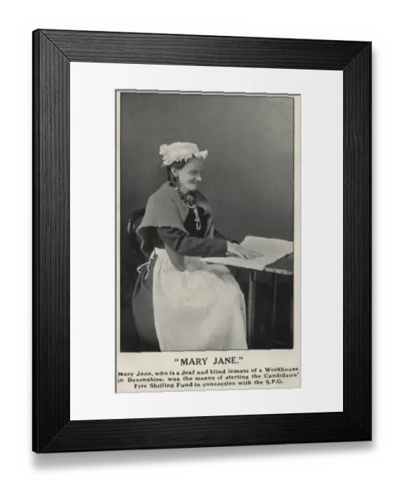 Framed Print : Workhouse inmate Mary Jane promoting charitable work Framed Print : Workhouse inmate Mary Jane promoting charitable work