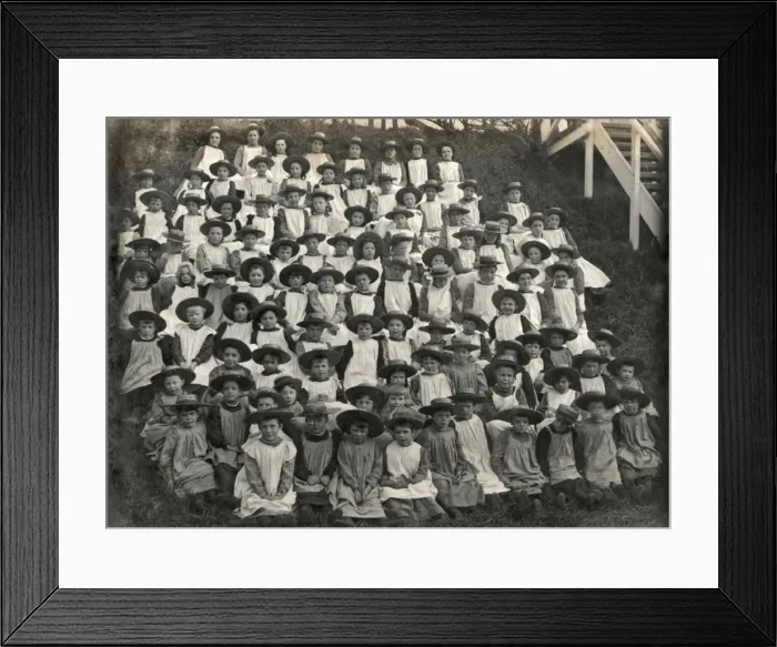 Framed Print : Group of girls at Wigmore Schools, West Midlands Framed Print : Group of girls at Wigmore Schools, West Midlands