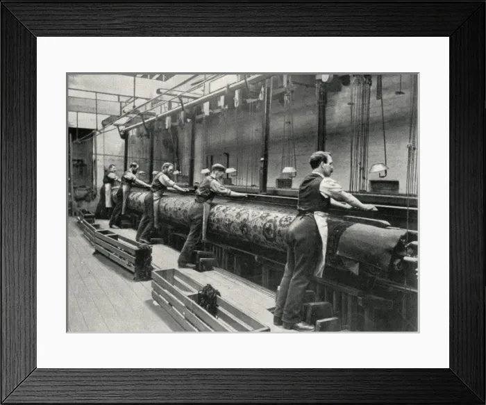 Framed Print : Hand-operated loom for Axminster carpets, Glasgow Framed Print : Hand-operated loom for Axminster carpets, Glasgow