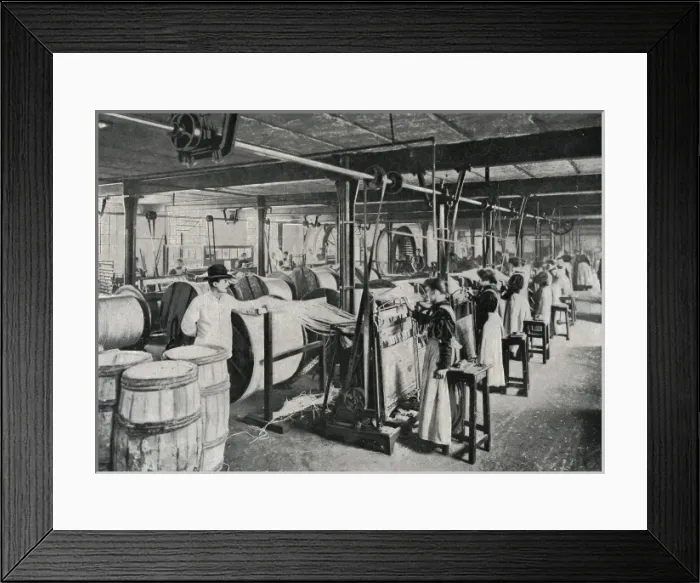 Framed Print : Matchmakers filling frames with wax strands