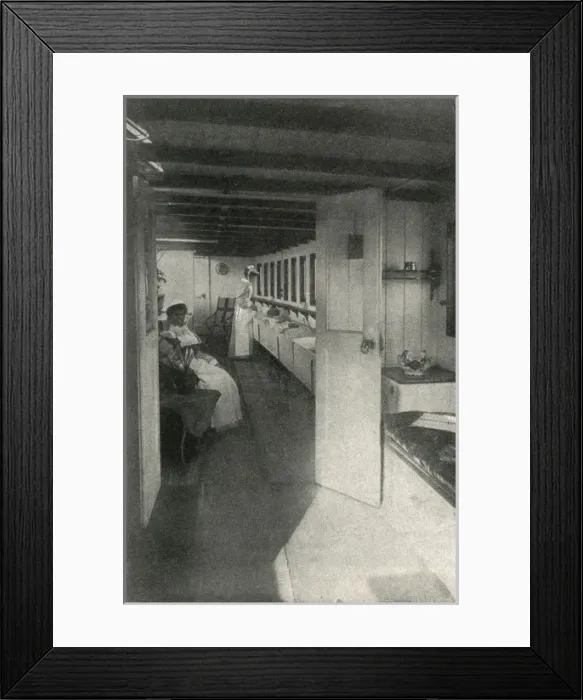 Framed Print : Nurses inside the river ambulance Geneva Cross Framed Print : Nurses inside the river ambulance Geneva Cross