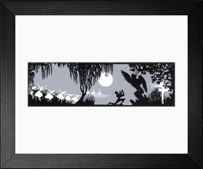 Framed Print : Swan Lake ballet, the unfortunate girls become swans again Framed Print : Swan Lake ballet, the unfortunate girls become swans again
