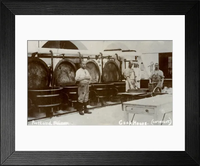 Framed Print : Kitchen and inmates, Portland Prison, Dorset Framed Print : Kitchen and inmates, Portland Prison, Dorset