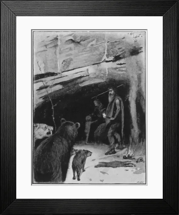 Framed Print : Stone Age eviction, Aldin Framed Print : Stone Age eviction, Aldin