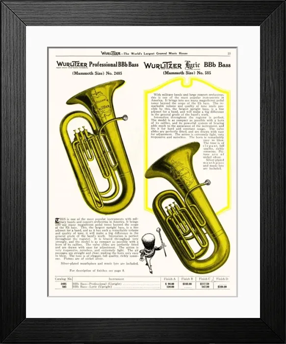 Framed Print : BB-flat Bass, Wurlitzer