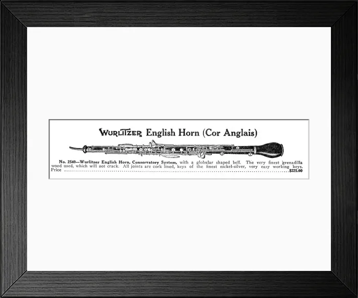 Framed Print : Cor anglais, Wurlitzer Framed Print : Cor anglais, Wurlitzer
