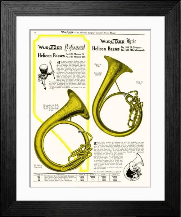 Framed Print : Helicon Bass, Wurlitzer Framed Print : Helicon Bass, Wurlitzer