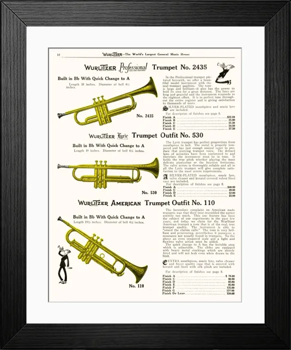 Framed Print : Trumpet, Wurlitzer Framed Print : Trumpet, Wurlitzer