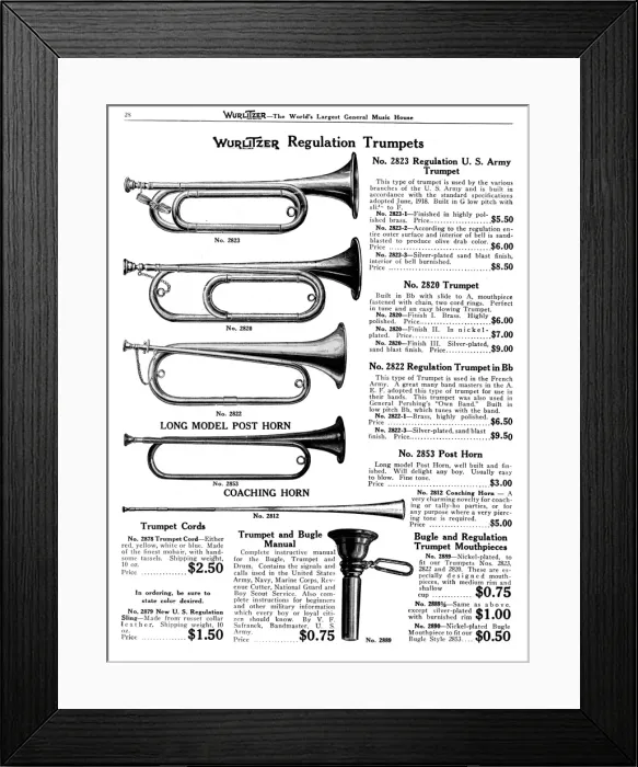Framed Print : Trumpets, Wurlitzer Framed Print : Trumpets, Wurlitzer
