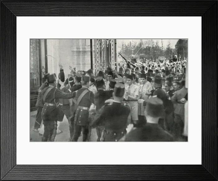 Framed Print : A busy time for the police: King Faruks wedding Framed Print : A busy time for the police: King Faruks wedding