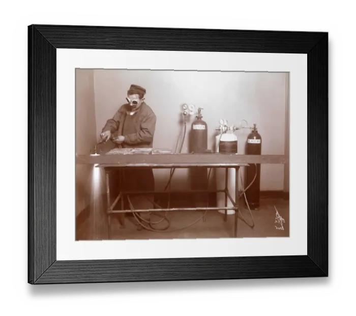 Framed Print : Welder welding Framed Print : Welder welding