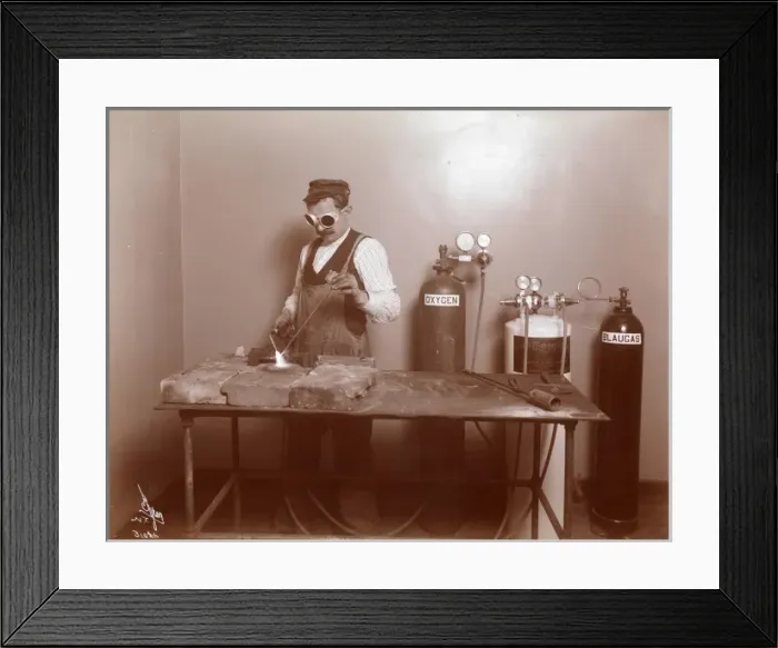 Framed Print : Welder welding Framed Print : Welder welding