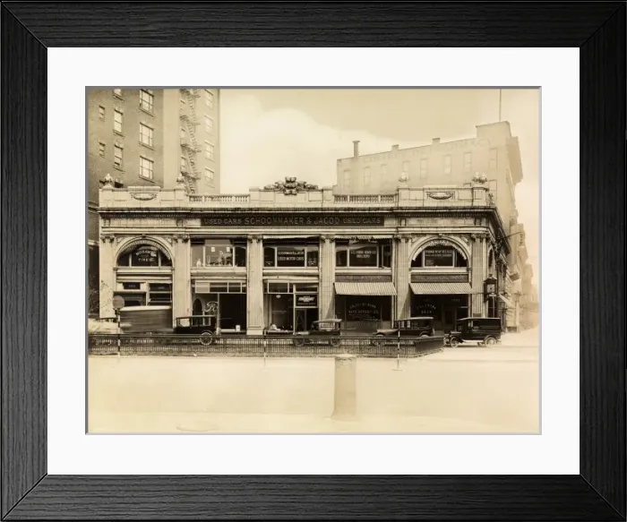 Framed Print : 1920s car showroom Framed Print : 1920s car showroom