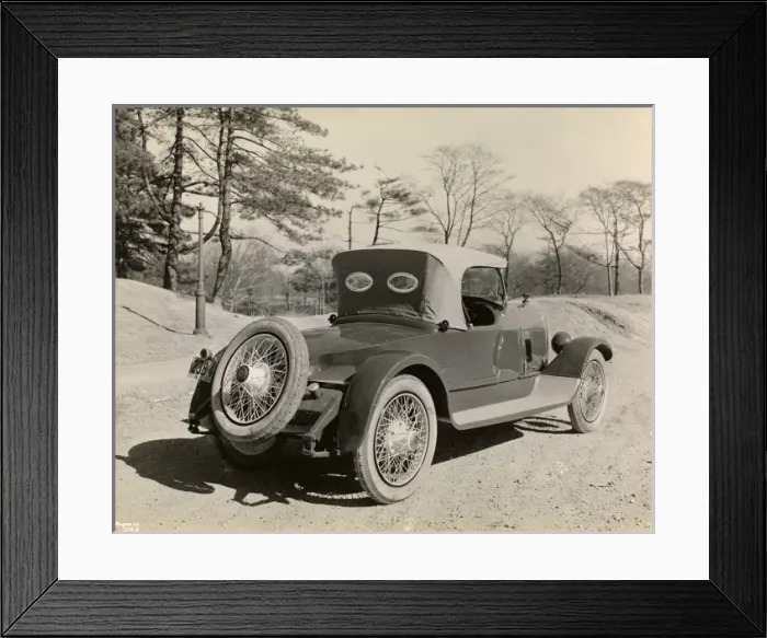 Framed Print : 1920s car. Automobile (Cars). Rear of an automobile Framed Print : 1920s car. Automobile (Cars). Rear of an automobile