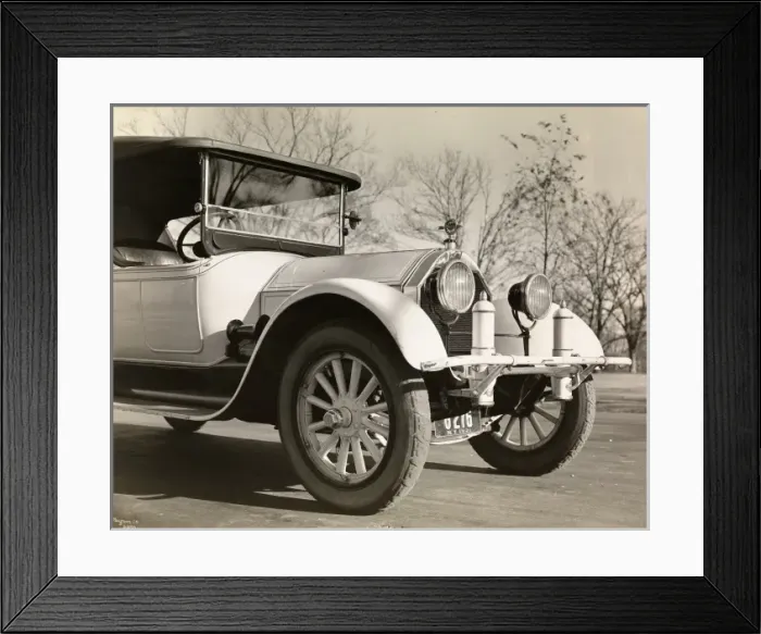 Framed Print : 1920s car. Automobile (Cars). Close-up of the front of an automobile Framed Print : 1920s car. Automobile (Cars). Close-up of the front of an automobile