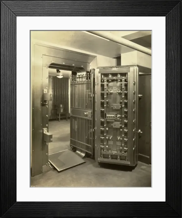Framed Print : Bank vault