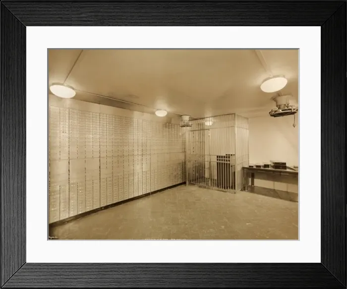 Framed Print : Safe deposit vault Framed Print : Safe deposit vault