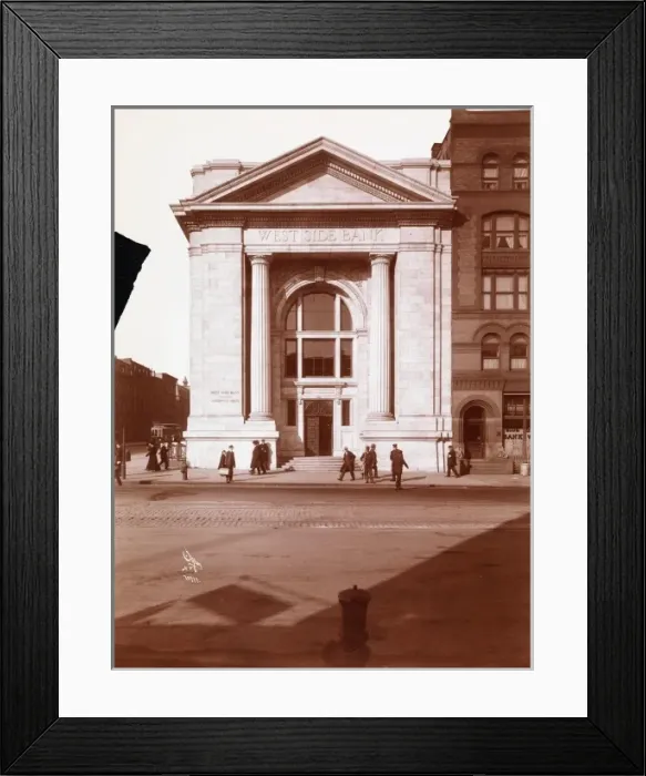 Framed Print : Bank, West Side, New York Framed Print : Bank, West Side, New York