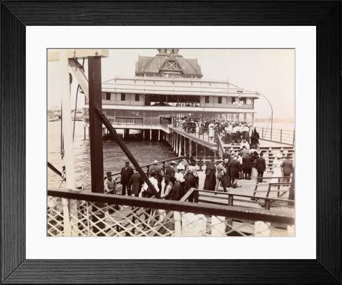 Framed Print : People walking on the Pier Framed Print : People walking on the Pier