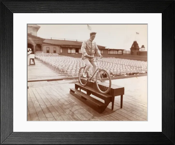Framed Print : Stunt cyclist Framed Print : Stunt cyclist