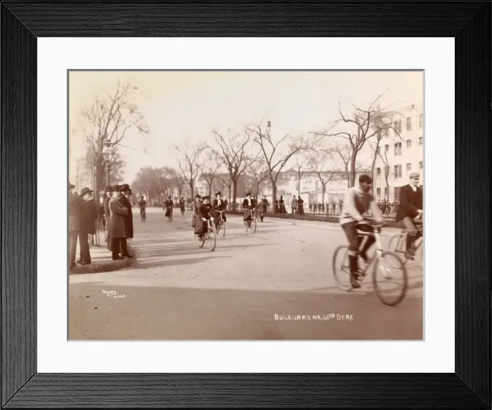 Framed Print : Cyclists in New York Framed Print : Cyclists in New York