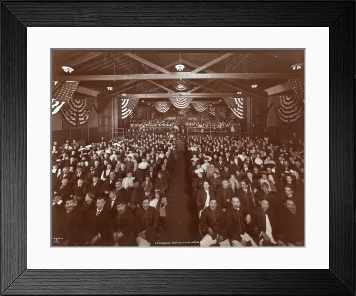 Framed Print : BRT Band. B.R.T. Audience. Theatre Railroad Mens Bldg Framed Print : BRT Band. B.R.T. Audience. Theatre Railroad Mens Bldg