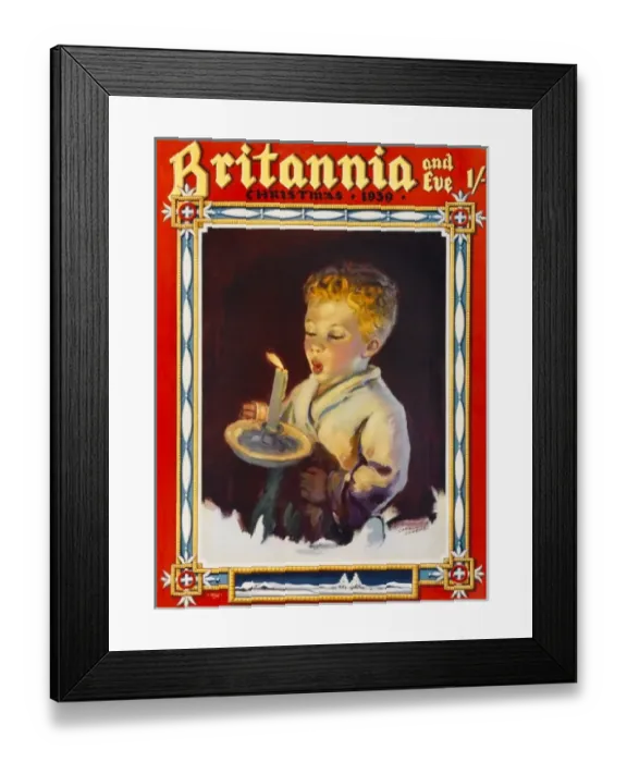 Framed Print : Britannia and Eve Christmas cover 1939 Framed Print : Britannia and Eve Christmas cover 1939