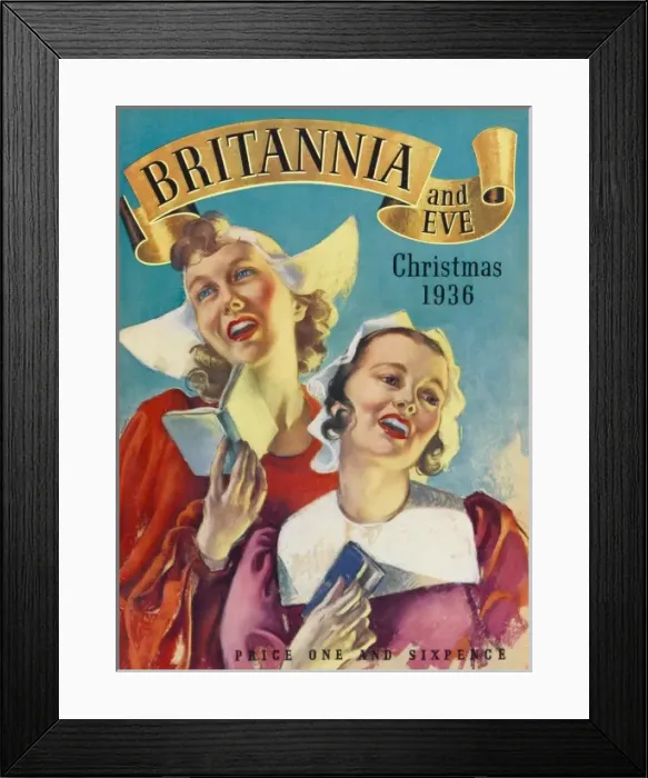 Framed Print : Britannia and Eve Christmas cover 1936 Framed Print : Britannia and Eve Christmas cover 1936