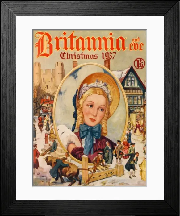 Framed Print : Britannia and Eve Christmas cover 1937 Framed Print : Britannia and Eve Christmas cover 1937