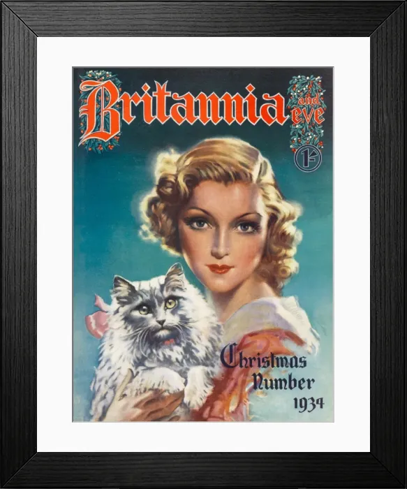 Framed Print : Britannia and Eve Christmas cover 1934 Framed Print : Britannia and Eve Christmas cover 1934