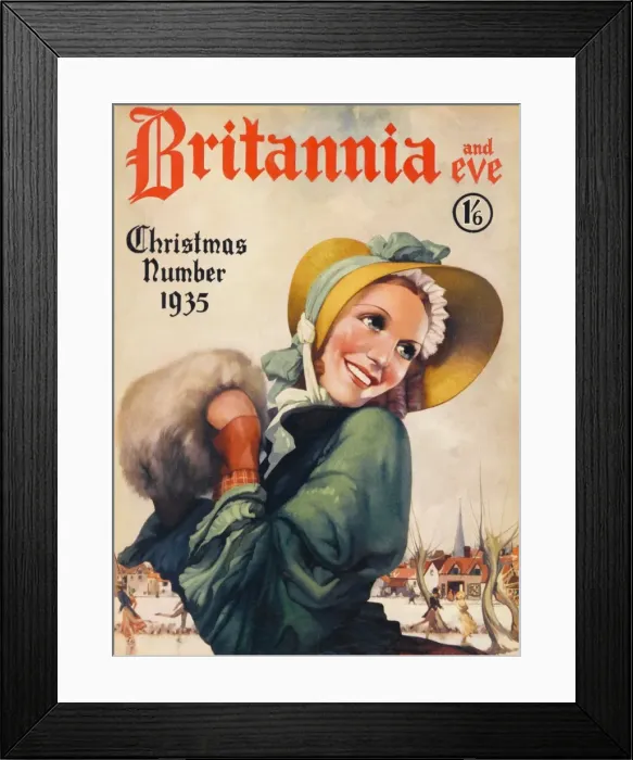Framed Print : Britannia and Eve Christmas cover 1935 Framed Print : Britannia and Eve Christmas cover 1935