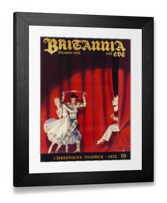 Framed Print : Britannia and Eve Christmas cover 1932 Framed Print : Britannia and Eve Christmas cover 1932