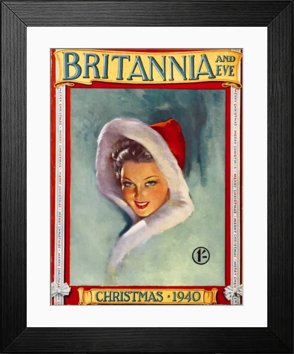 Framed Print : Britannia and Eve Christmas cover 1940 Framed Print : Britannia and Eve Christmas cover 1940