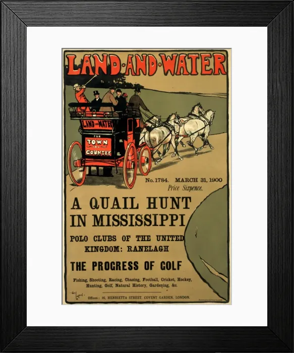 Framed Print : Land and Water Magazine - Cover - Cecil Aldin Framed Print : Land and Water Magazine - Cover - Cecil Aldin