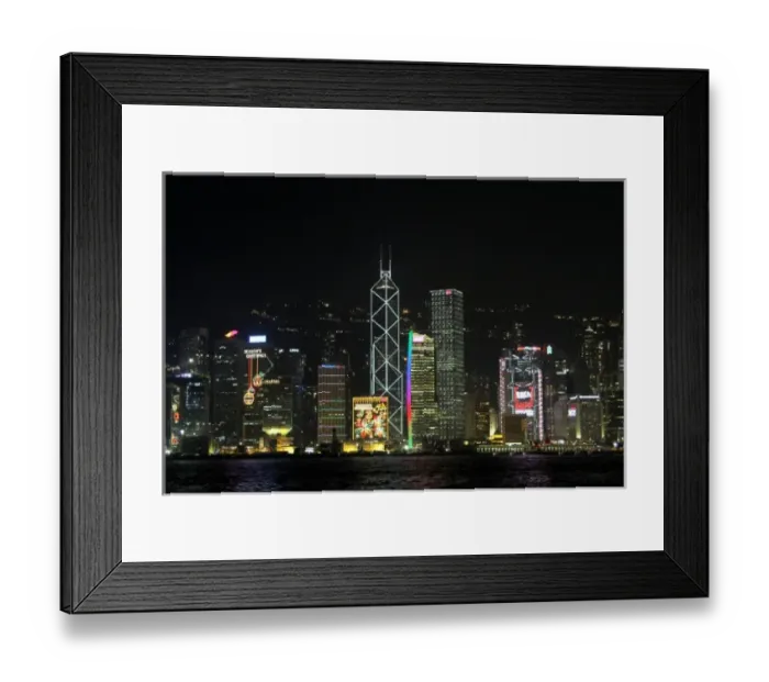 Framed Print : Hong Kong skyline at night in Hong Kong, China Framed Print : Hong Kong skyline at night in Hong Kong, China