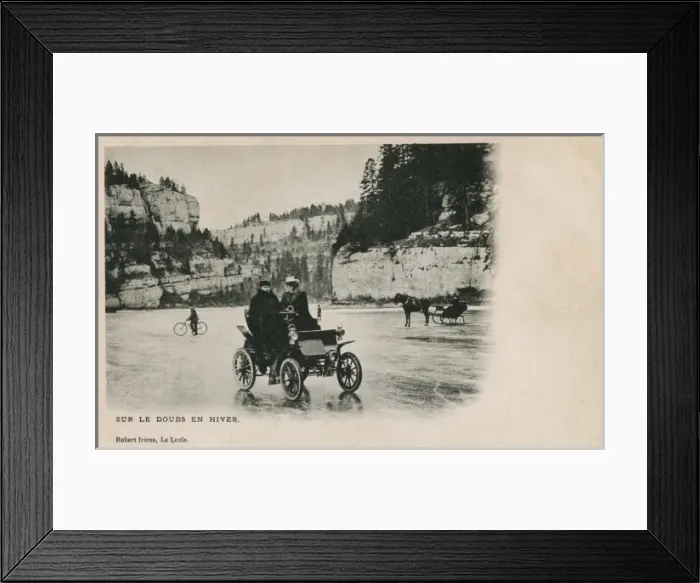 Framed Print : Switzerland - Le Doubs River - Driving on Ice Framed Print : Switzerland - Le Doubs River - Driving on Ice