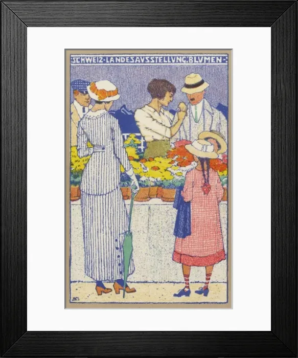 Framed Print : Flower Market - Switzerland Framed Print : Flower Market - Switzerland