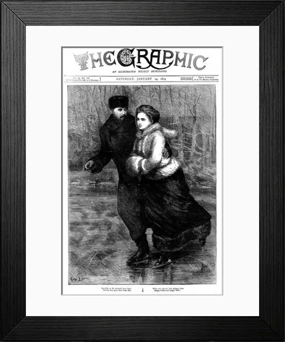 Framed Print : Prince Alfred skating with his bride Framed Print : Prince Alfred skating with his bride