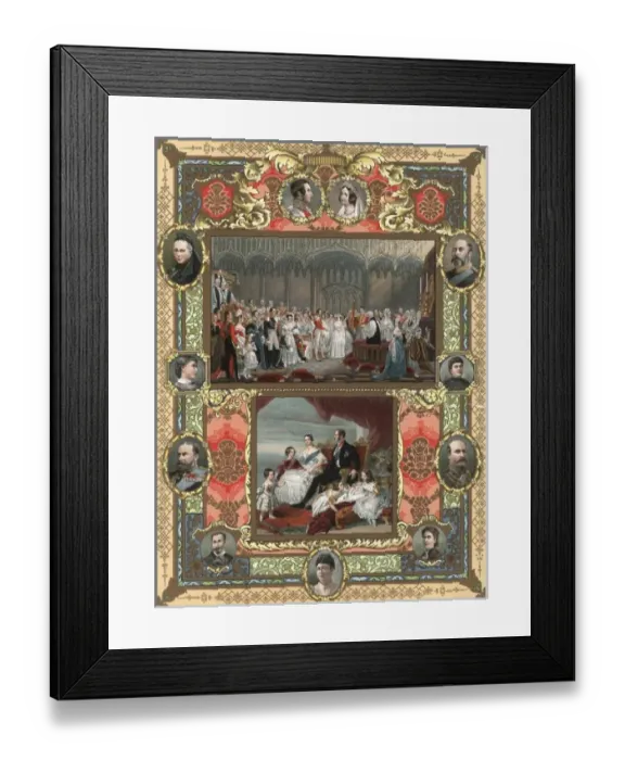Framed Print : Colour plate of the early life of Queen Victoria and Prince Framed Print : Colour plate of the early life of Queen Victoria and Prince