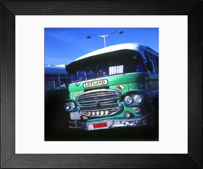 Framed Print : Decorated Leyland local bus, Valletta, Malta Framed Print : Decorated Leyland local bus, Valletta, Malta