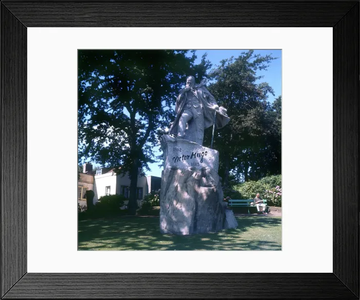 Framed Print : Statue - French writer Victor Hugo, Candie Gardens, Guernsey Framed Print : Statue - French writer Victor Hugo, Candie Gardens, Guernsey
