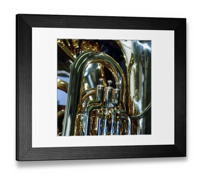 Framed Print : Close-up shot of the stops on a Tuba Framed Print : Close-up shot of the stops on a Tuba