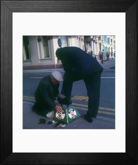 Framed Print : Street Shoeblack, Douglas, Isle of Man Framed Print : Street Shoeblack, Douglas, Isle of Man
