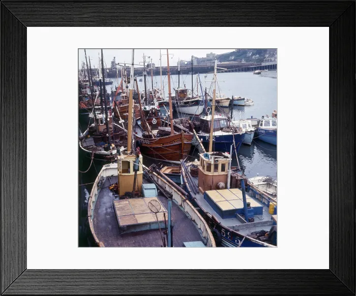 Framed Print : The Fishing fleet moored in Brixham Harbour, Devon Framed Print : The Fishing fleet moored in Brixham Harbour, Devon